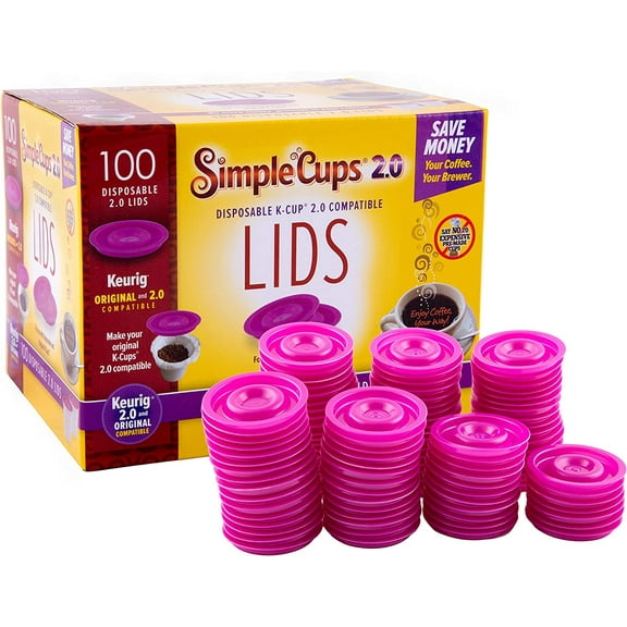Simple Cups Disposable K-cup Lids for Keurig (100 count)- Reuse and Recycle your empty K-Cups