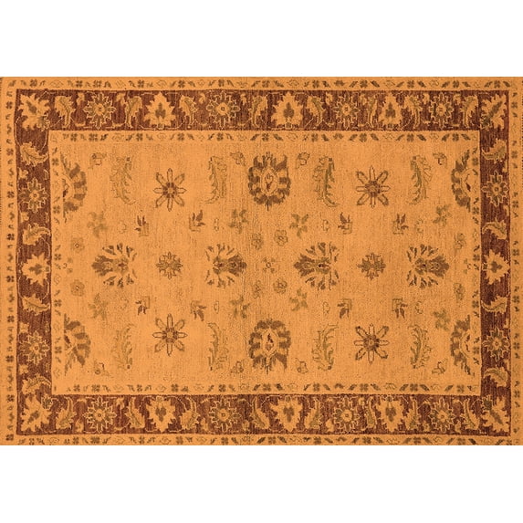 Ahgly Company Indoor Rectangle Oriental Orange Traditional Area Rugs, 5' x 8'