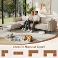 thumbnail image 5 of Sdorens Convertible Sectional Sofa Set,Small L Shaped 3-Seat Couch with Ottoman,Modern Sofas Couches for Living Room,Khaki, 5 of 19