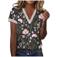 thumbnail image 2 of Puntoco Casual Mujer Cuello en V Verano Sexy Gradiente Estampado Regular Mujer Manga corta top Puntoco Puntoco-4067, 2 of 8