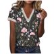 thumbnail image 2 of Puntoco Casual Mujer Cuello en V Verano Sexy Gradiente Estampado Regular Mujer Manga corta top Puntoco Puntoco-4071, 2 of 8