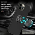 thumbnail image 3 of Shockproof Case for iPhone 13 Pro Max, [Embedded Finger Ring] Military Grade Phone Case Cover with Reinforced Metal Stand Kickstand [Support Magnetic Car Holder] for iPhone 13 6.7'', Black, 3 of 7