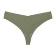 thumbnail image 1 of Xiao Hua Ropa interior sin costuras para mujer, bragas sexys de encaje estilo hipster, tanga, bragas, ropa interior para mujer, 3 piezas (verde negruzco, L), 1 of 2