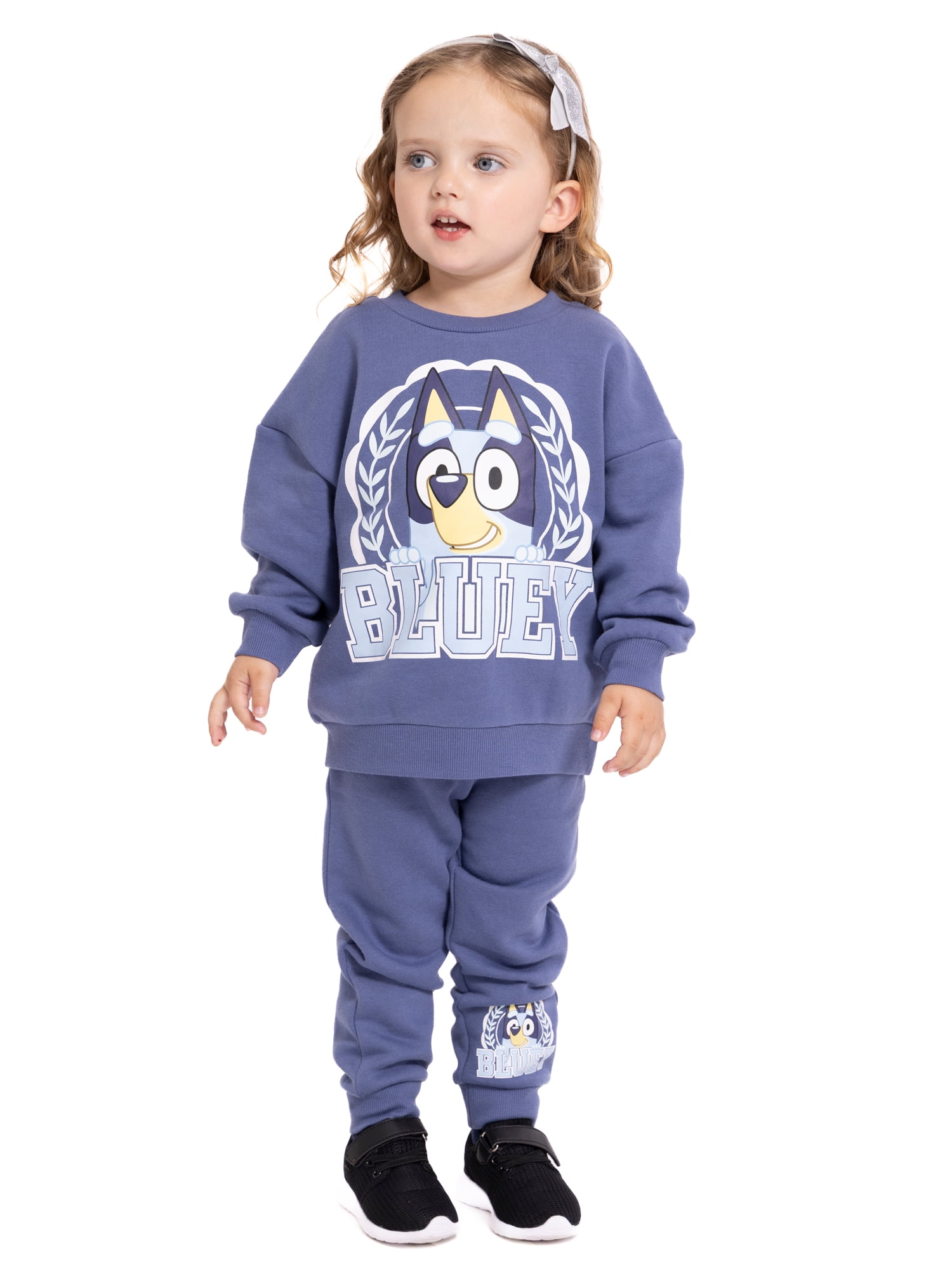 Bluey Toddler Girls Graphic Sweatshirt and Joggers Set, 2-Piece, Sizes 12M-5T
