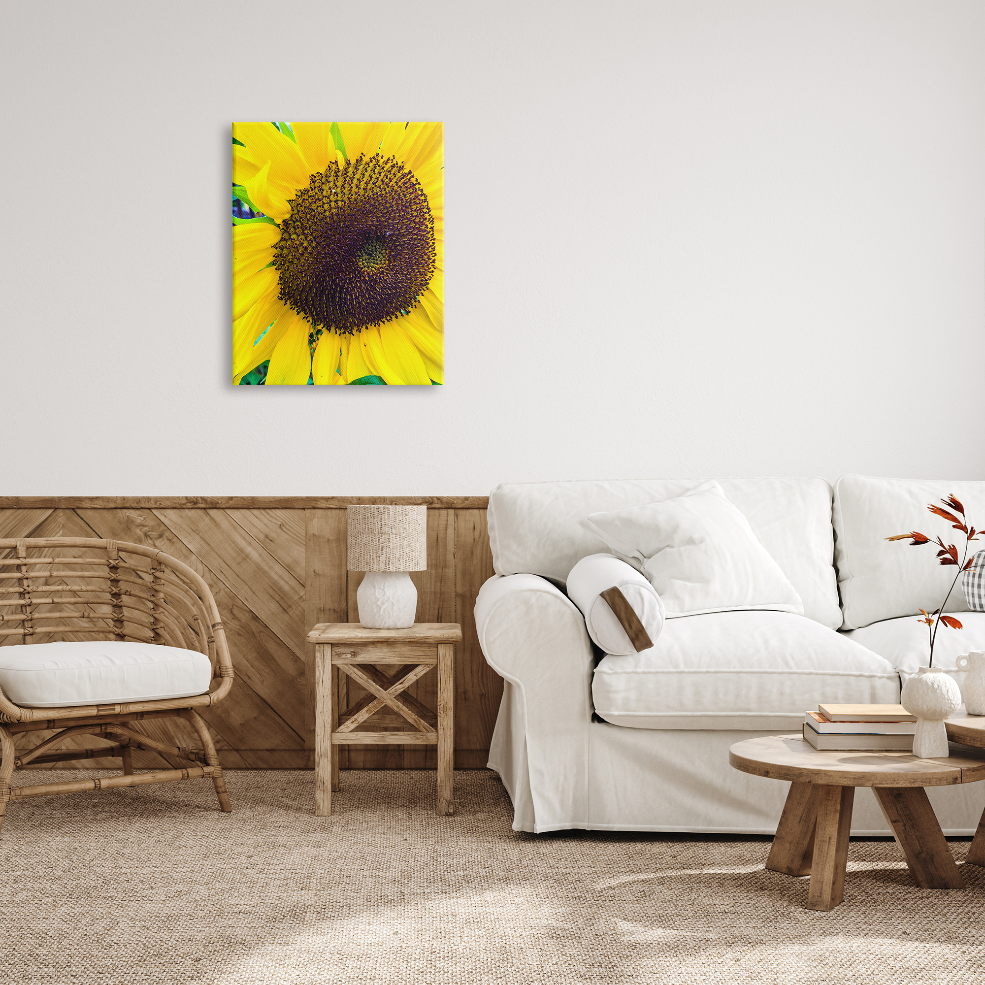 Stupell Industries Close Up Yellow Sunflower Florets Botanical Nature Photograph Gallery Wrapped Canvas Print Wall Art, Design by Heidi Bannon