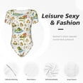 thumbnail image 4 of Gaeub Cute Frog Print Women's Short Sleeve One Piece Swimsuit Sexy High-Waisted Bodysuit Bathing Suit for Swimming, Beach, Sports-Small, 4 of 7