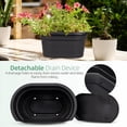 thumbnail image 4 of Hanging Flower Pots for Railing,11 inch Black Plastic Fence Hanging Railing Planter for Outdoor Plants Countryside Style Window Flower Bucket Pots with Detachable Hooks Outdoor Home Decor,3 Pack,Black, 4 of 7