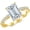 Yellow, variant on Classic Emerald Cut Diamond Wedding Engagement Ring For Women In 925 Sterling Silver 14K Rose Gold Plating
