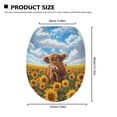 thumbnail image 6 of ZUXONGSY Highland Cow Sunflower Toilet Lid Seat Cover Oblong Toilet Seat Cover with Elastic Bottom Decorative Round Elongated Toilet Lid Covers Fit Size 17.3 x 13 Inches, 6 of 6