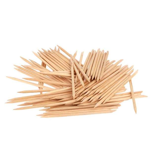 Qarigey 100 Uds. De palitos de naranja para empujador de cutículas, herramienta para quitar cutículas, tenedores para uñas, Juegos de manicura