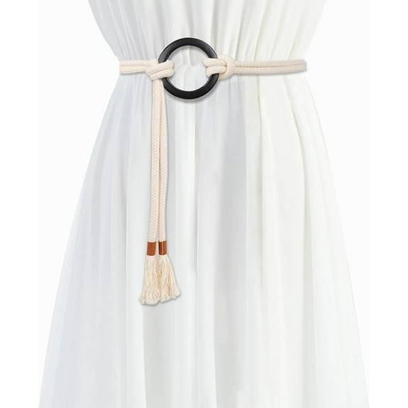 YooGuoGuo Women's Braided Knotted Waist Belt, Trendy Bohemian Style Waist Belt Decorative Tassel Dress Belt for Women Girls