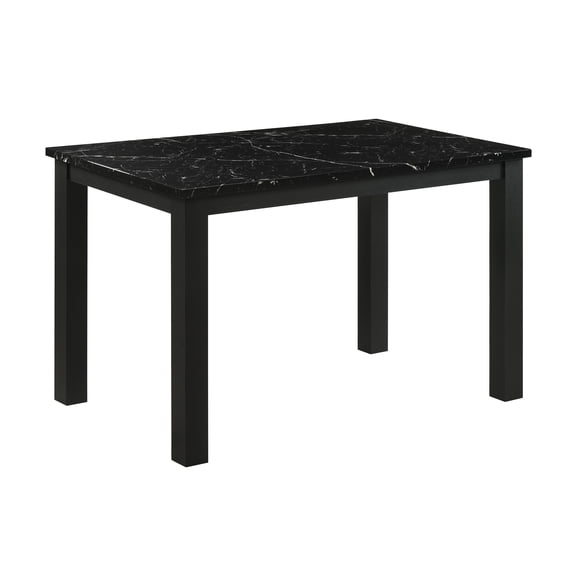 LiviNest Black Marble Dining Table: Modern Rectangular Table for Home & Dining Room - Sleek Faux Marble Top with Sturdy Metal Legs for Kitchen & Apartment