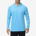 thumbnail image 2 of hlysgo Long Sleeve Cooling Shirts for Men UPF 50 Sun Protection Clothing Breathable Outdoor Hiking Hooded UV Shirts Fitted Running Athletic Tops Sky Blue,3XL, 2 of 9