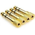 thumbnail image 3 of (4-Pack) 6.35mm to 3.5mm Audio Jack Adapter, Gold Plated (1/4 inch) Male to (1/8 inch) Female Stereo Audio Connector for for Speaker, Headphone, Guitar, Digital Piano, 3 of 5