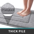 thumbnail image 6 of Machine Washable Bathroom Rug, Grey Bath Mat with Non-Slip TPR Backing, Ultra-Thick and Plush Microfiber, Perfect for Shower Area, 16"X24", 6 of 8
