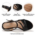 thumbnail image 3 of Sandalias SHIBEVER con cuña negras de verano para mujer, talla 8.5, 3 of 7