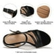 thumbnail image 3 of Sandalias SHIBEVER con cuña negras de verano para mujer, talla 8.5, 3 of 7