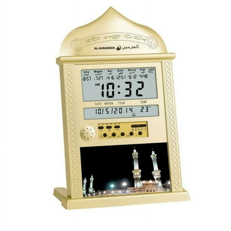 WINDLAND 12V Azan Mosque Calendar Muslim Prayer Table Clock Alarm Islamic Mosque Azan