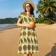 thumbnail image 4 of Fotbe Bohemia Vestido Largo de Moda para Mujer, Vestido Tipo Camiseta con Manga Corta y Estilo Casual a Rayas y Bloques de Color, 4 of 6