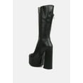 thumbnail image 3 of Tzar Faux Leather High Heeled Platfrom Calf Boots, 3 of 10