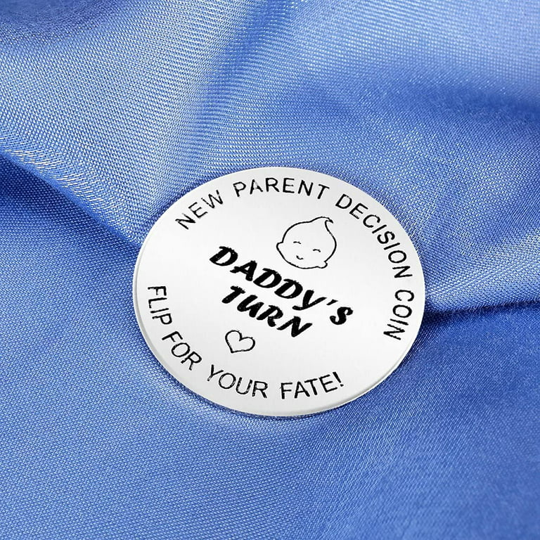 New Dad Mom Gifts Decision Coin,LucBuy Funny Newborn New Baby Gift New  Parents Gift Pregnancy Gift for First Time Mummy Daddy,Baby Shower Mothers