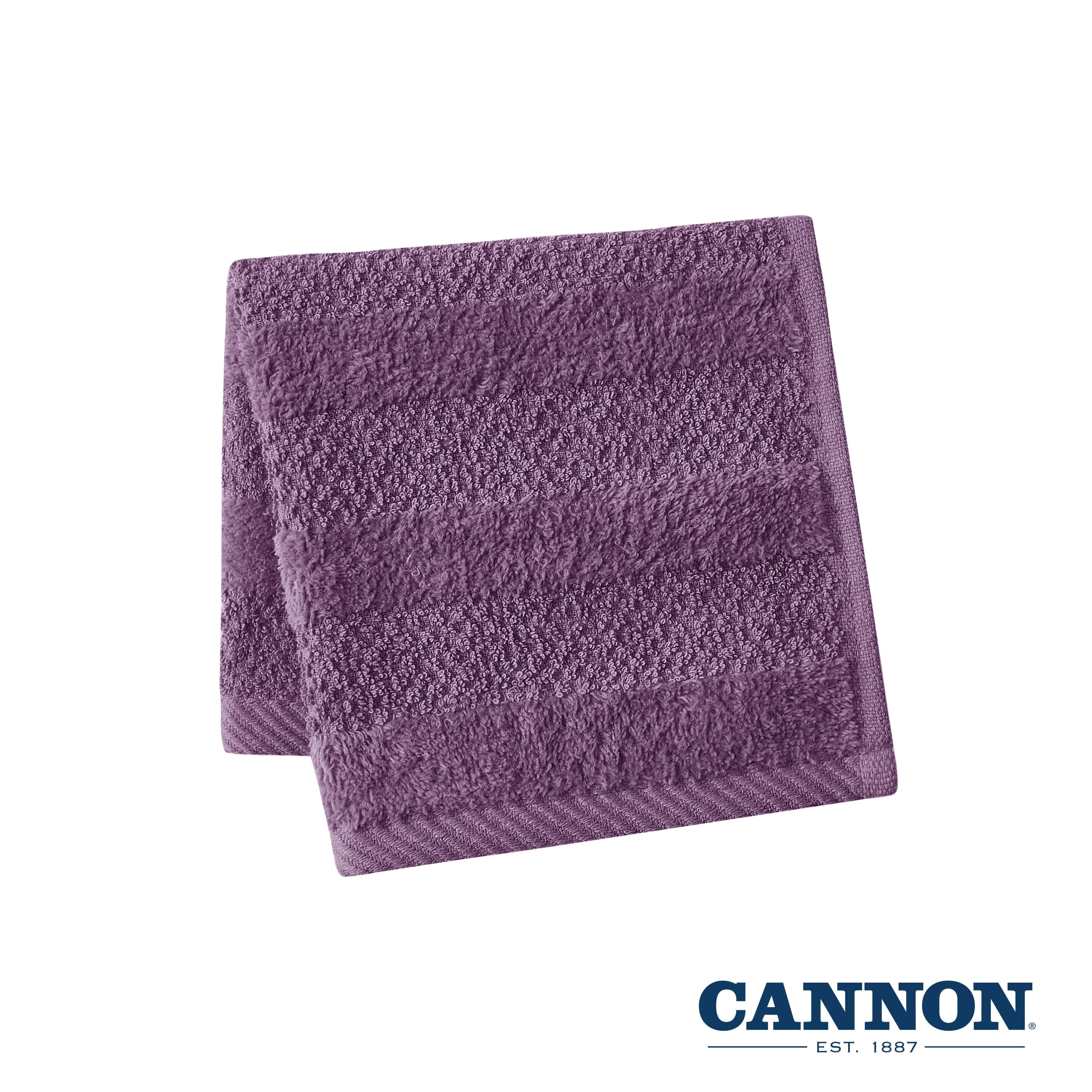 Cannon Shear Bliss Lightweight Quick Dry Cotton 12 pack Washcloth for Adults, Plum