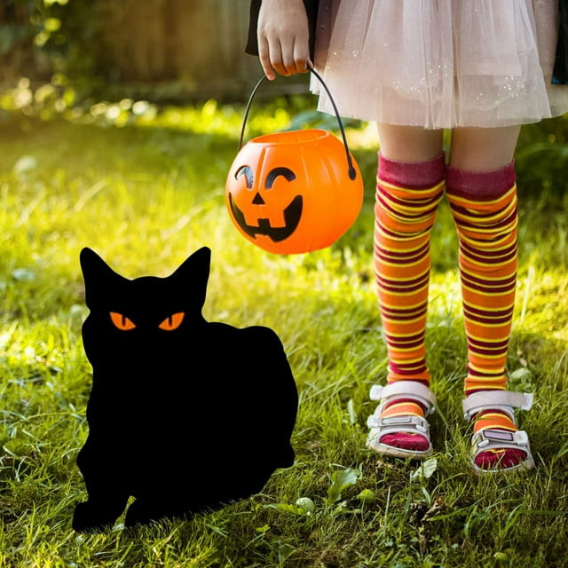 Letrero de Halloween para Jardín, Decoración Metálica de Gado Espeluznante, Material Acrílico Único, Resistente a La Temperatura, Fácil de Instalar, Decoración para Jardín, Juego de 4, Tamaño de 38 C