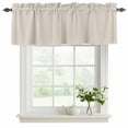 thumbnail image 2 of Ivory White Valances for Windows, Decorative Rod Pocket Window Valance Curtains, Modern Pure Ivory White Short Curtain Drapes for Kitchen/Bathroom/Living Room, 2 Panels, 42" W x 12" L, 2 of 8