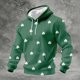 thumbnail image 1 of Ceisia Men's St. Patrick's Day EKG Four-Leaf Clover Hoodie | Waffle Knit Slim Long-Sleeve Casual Sweatshirt Gift, 1 of 8
