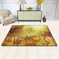 thumbnail image 2 of SKYSONIC 36x24in Autumn Pumpkin Maple Area Rug, Rustic Golden Leaves Non-Slip Floor Carpet for Indoor Living Dining Room Bedroom, 2 of 7