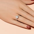 thumbnail image 4 of Oryn Jewelry 1.8 Ct Emerald Cut Moissanite Rings - 14K White Gold Plated Bands - Party Wear Halo Jewelry - Wedding Engagement Moissanite Ring, 4 of 4