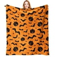 thumbnail image 4 of GQDIN Soft Cozy Halloween Blanket, Spooky Pumpkin Bat Spider Webs Print White Throws for Couch Bed Home Decoration Gifts, Fuzzy Fleece Halloween Throw Blanket for Kids Adults, 4 of 9