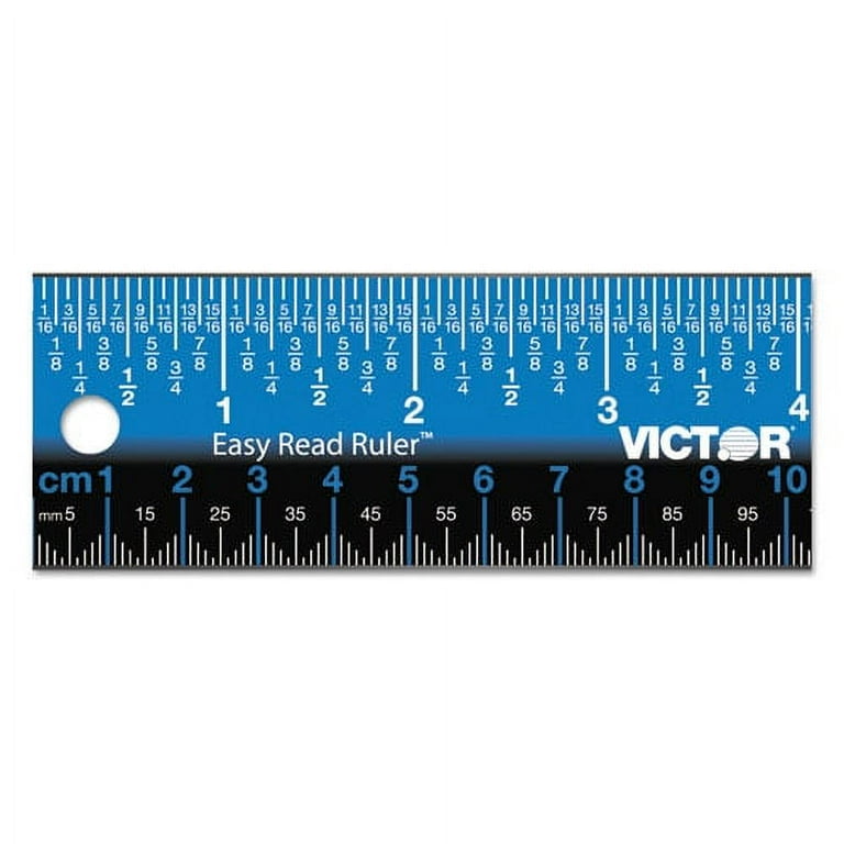 Easy Read Stainless Steel Ruler, Standard/Metric, 18 Easy Read Stainless Steel Ruler, Standard/Metric, 18