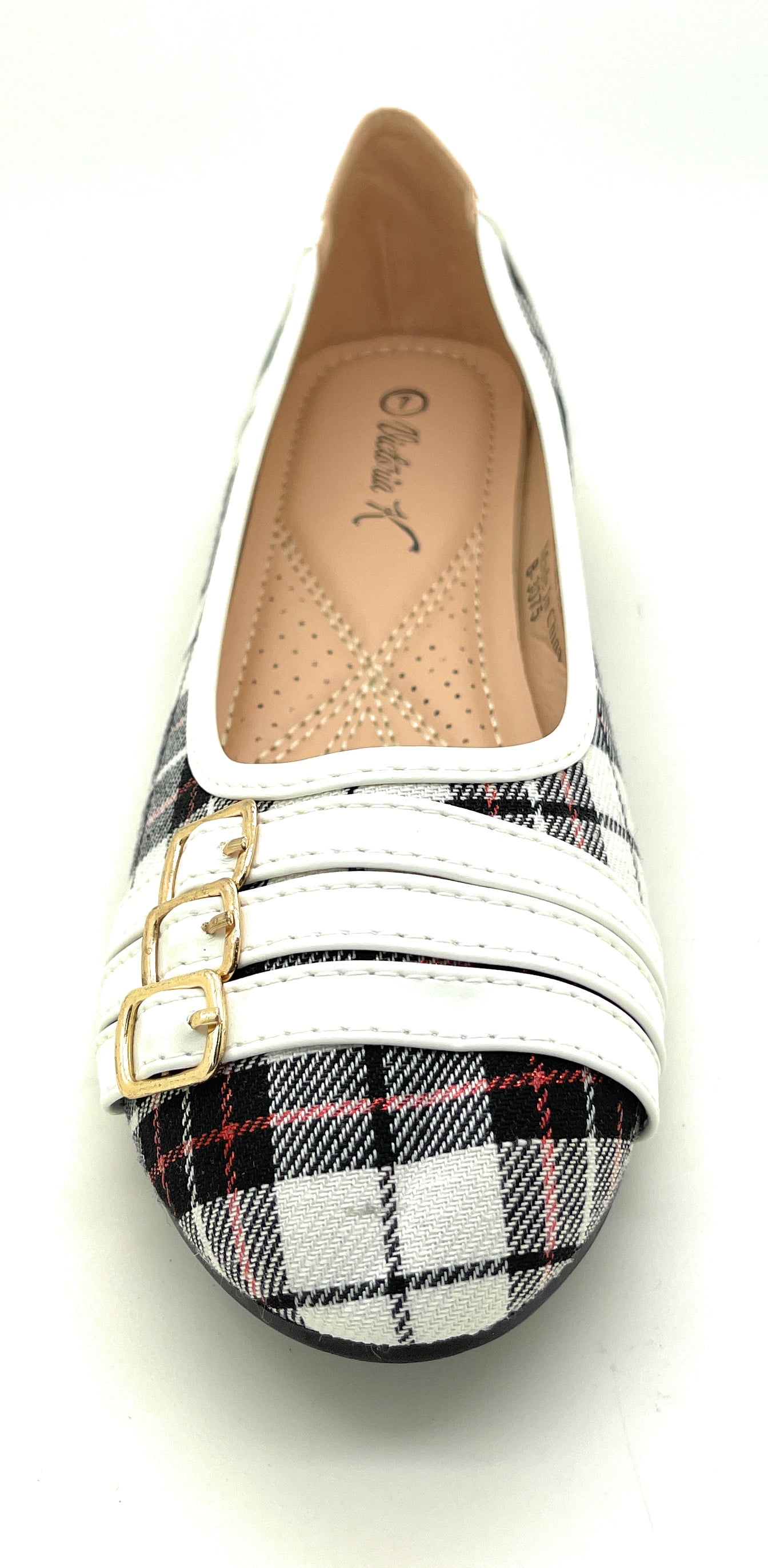 Three Lair Belted Plaid Ballerina Flats