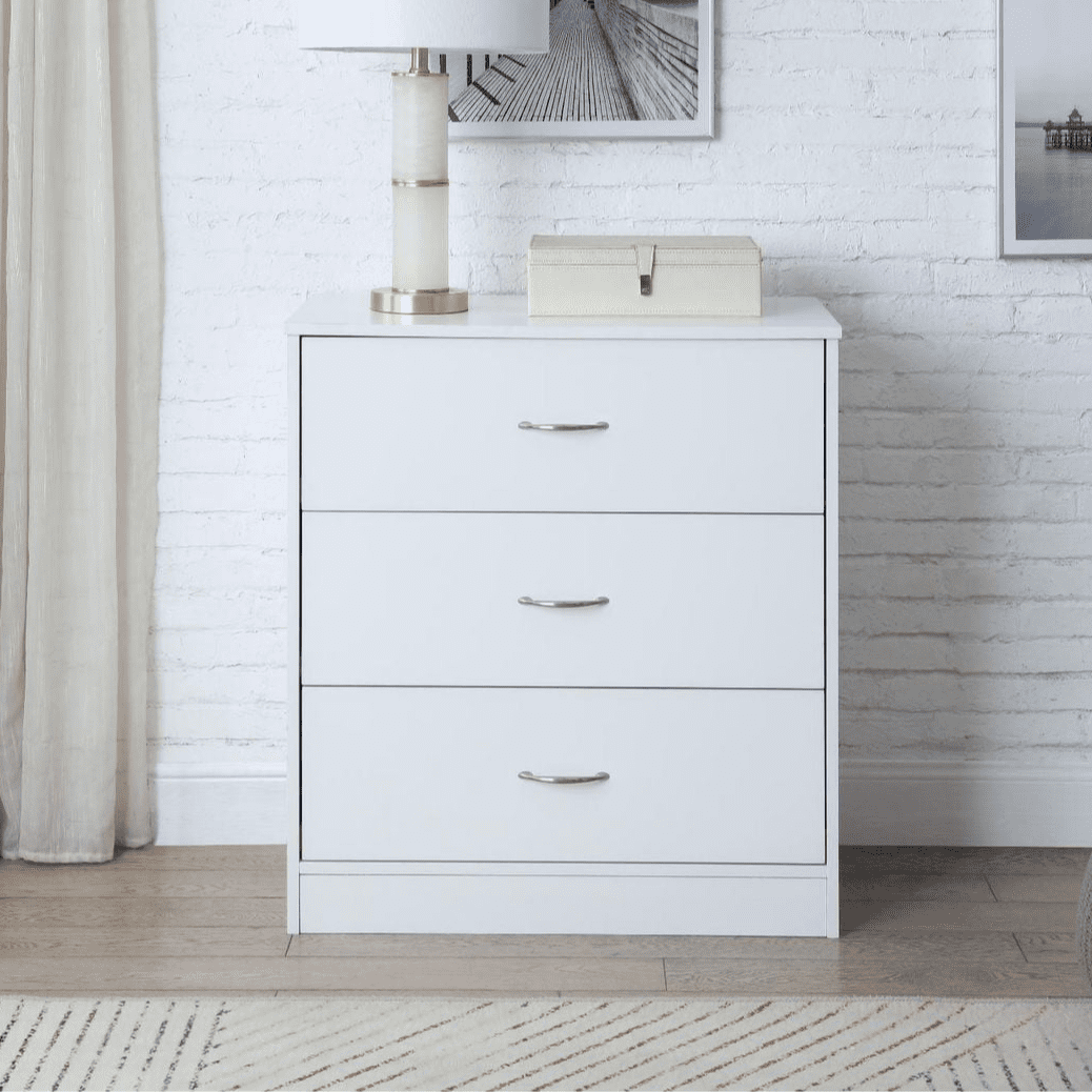 Mainstays 3-Drawer Dresser, White