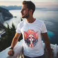 thumbnail image 5 of Mens Oversize T Shirts SkullCasual Short Sleeve Basic Tees Crew Neck T-Shirt Funny Graphic Tees Black or White XS-5XL, 5 of 5
