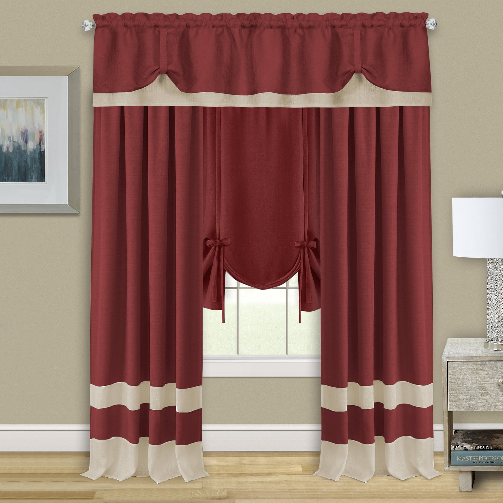 Achim Darcy Window Curtain Tie Up Shade - 58x63 - Marsala