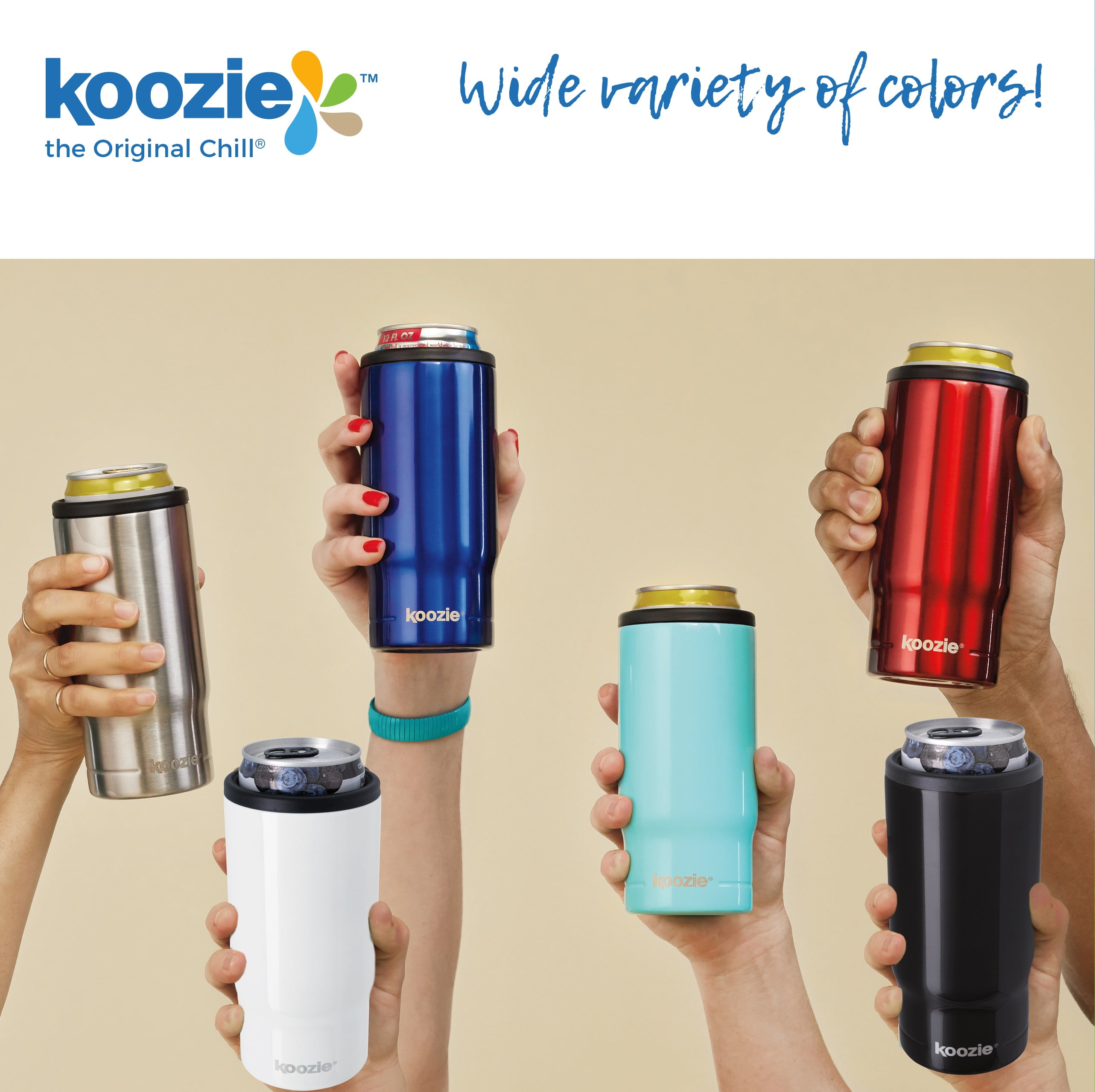 12 oz. Skinny Can Koozie  Stainless Steel (6 Colors Available) - Olivia Nyx