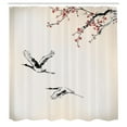 thumbnail image 3 of Ambesonne Japanese Shower Curtain, Cherry Trees in Spring, 69"Wx70"L, Red Grey Ecru, 3 of 5