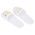 thumbnail image 3 of 5 pares de pantuflas desechables con estampado de letras para hotel, bodas, fiestas, accesorios de fotografía y dama de honor., 3 of 12
