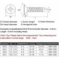 thumbnail image 4 of Tornillos de metal autoperforantes Tornillos autoperforantes de cabeza plana Phillips de acero inoxidable para metal, M3.9 × 32 mm, 50 piezas Ormromra XDWJ-70-21, 4 of 8