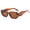 Brown, variant on Irregular Frame Sunglasses for Men Women, Retro Geometric Sun Glasses, Unique Shaped Vintage Eyewear with UV Protection, White, One Size