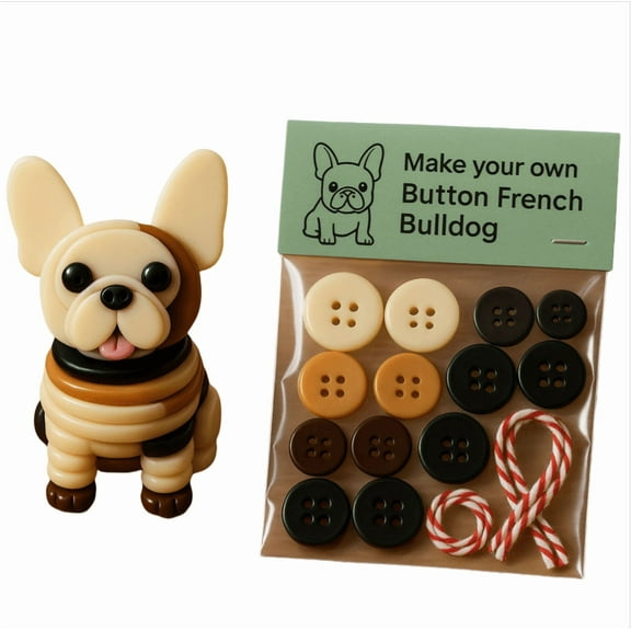 Christmas DIY Button Dog Decorations Handmade Dog Craft Pendant Ornament for Xmas Tree Home Car Decor & Holiday Gifts