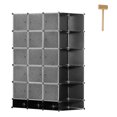 thumbnail image 1 of HOMCOM Cube Storage Organizer, DIY 20-Cube Modular Cabinet, Shoe Rack with Doors for Living Room, Black, 1 of 10