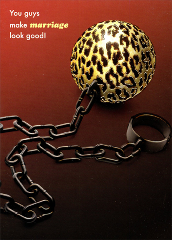 Designer Greetings Leopard Spotted Ball and Chain Funny / Humorous