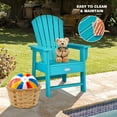 thumbnail image 3 of Gymax Ensemble de 2 Chaises Adirondack de Patio pour Enfants Fauteuil Chaise d'Extérieur Résistante aux Intempéries Turquoise, 3 of 5