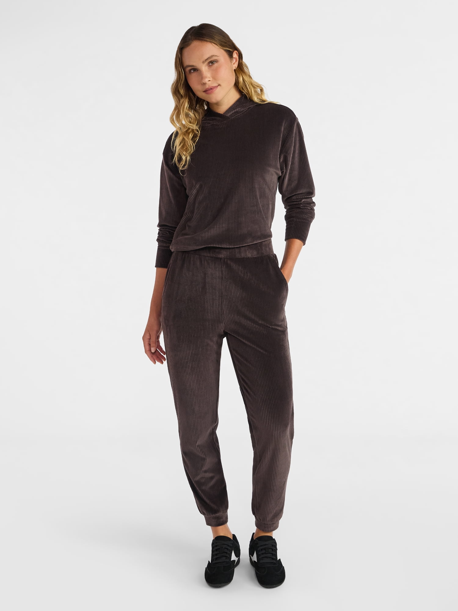 Avia Women's Ribbed Velour Jogger Pants, Sizes XS-XXXL