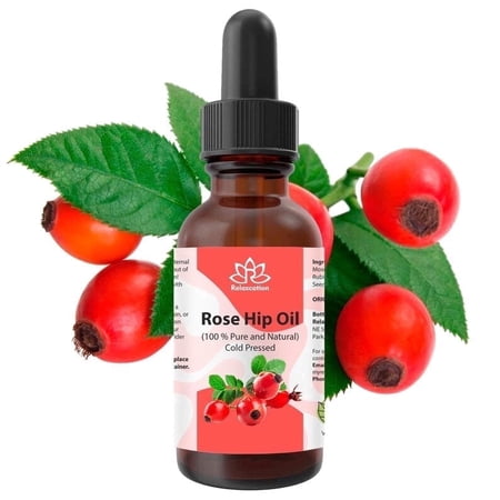 Rosehip Seed Oil – Cold-Pressed Nourishing Oil for Skin & Hair by Relaxcation | 0.5 fl oz