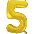 thumbnail image 2 of Unique Industries Foil Big Number 5 Shaped 34" Gold Solid Print Anniversary Balloon, 2 of 4