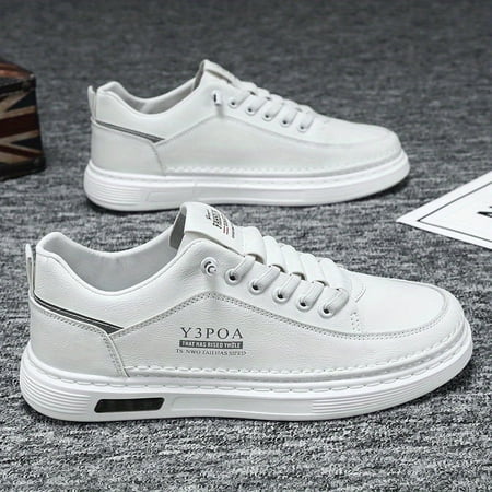 

SHZHYIQIMR Classic Comfortable Solid PU Low Cut Lace Up Skate Shoes Casual Anti-skid Comfy Sneakers with a timeless appeal